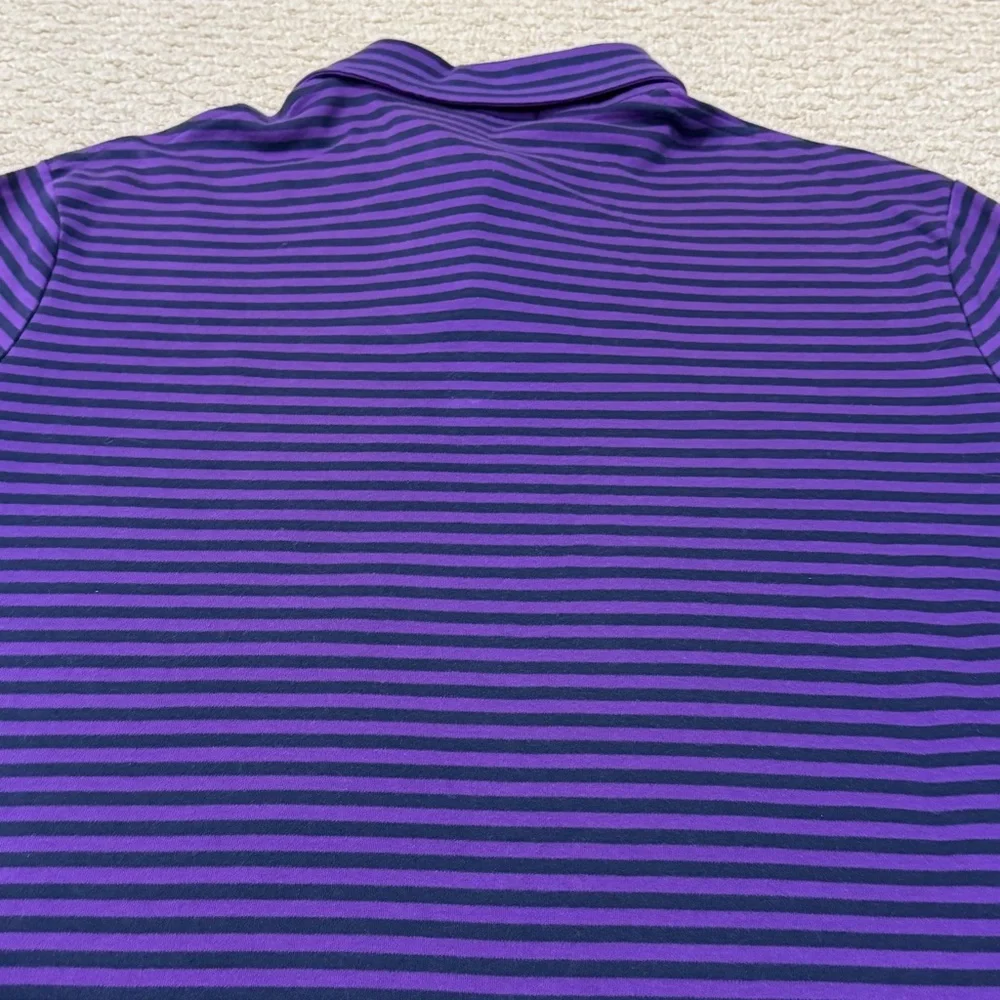POLO Ralph Lauren Polo Mens Size L Classic Fit Purple Striped 100% Cotton Shirt